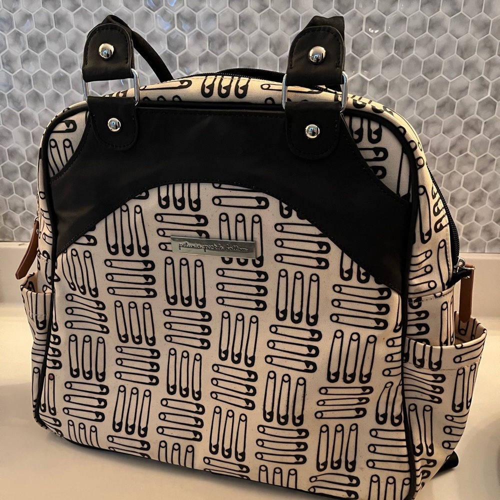 Petunia Pickle Bottom Sashay Satchel Backpack - London calling